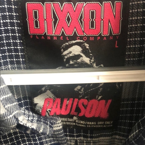 DIXXON “The Paulson” Navy Blue Gray and White Flannel Shirt - Picture 2 of 6